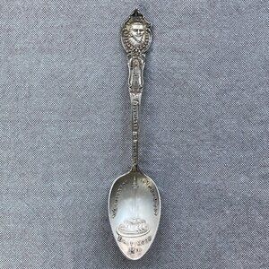 Sterling Silver Baltimore Souvenir Demitasse Spoon, Lord Baltimore Relief MD USA